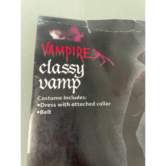 Fun World Classy Vamp Vampire Costume Size Small Medium Black Red Halloween NEW - Picture 6 of 11